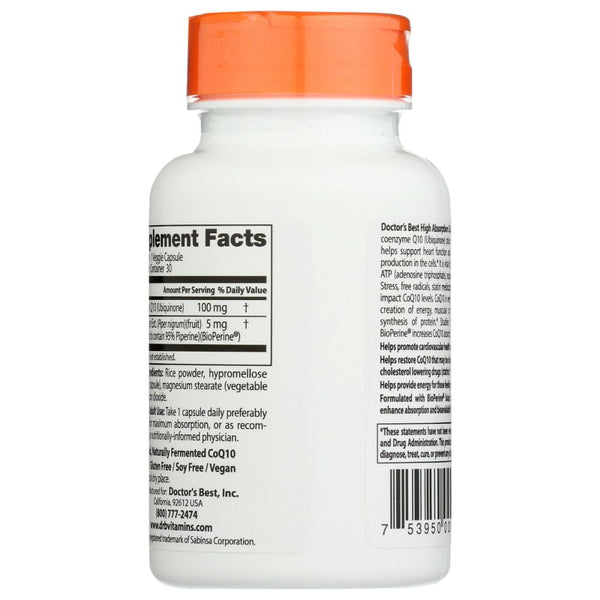 DOCTORS BEST: Hi Absorb Coq10 100Mg, 30 vc