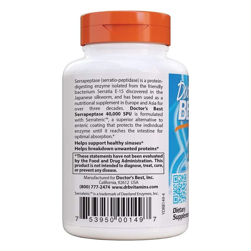 DOCTORS BEST: Serrapeptase 40000Spu, 90 vc