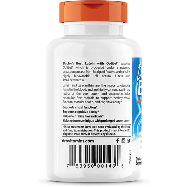 DOCTORS BEST: Lutein Optilut 10Mg, 120 vc